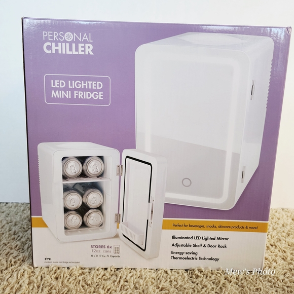 Mini Fridge 6L Skincare Fridge with Dimmable LED Light Mirror